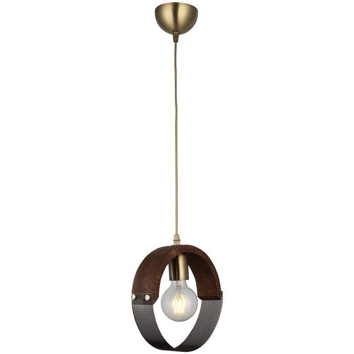 Opviq Manya - 52-01 Lámpara de Araña de Metal y Madera en Color Antigüedad